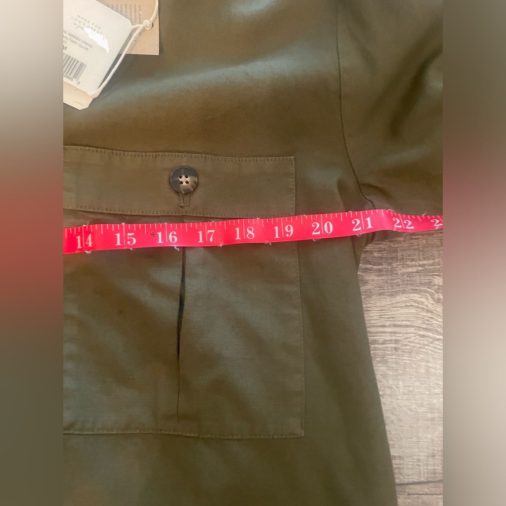 Faherty Olive Shirt‑Style Midi Dress - Picture 4 of 9